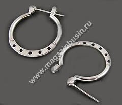 Основа для сережек "Подкова" (диаметр) 20 мм с 5-ю дырочками для крепления подвесок (за пару