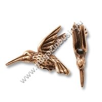 Бусина металлическая "Колибри", цвет - медь, размер 17х20мм (за шт)